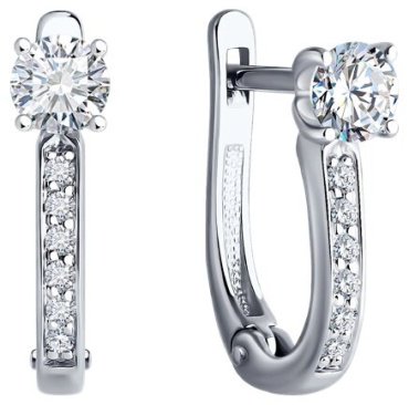Серьги Diamant 52-220-02459-1 вес 2.2 г золото, бриллиант купить,1450000