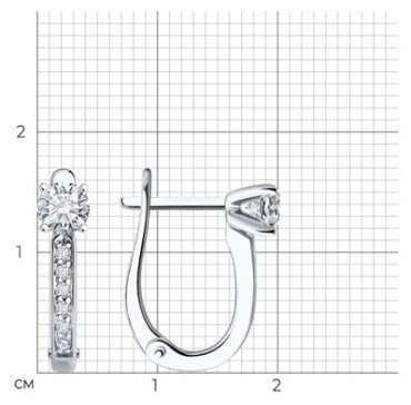 Серьги Diamant 52-220-02459-1 вес 2.2 г золото, бриллиант купить,1450000