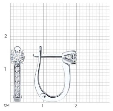 Серьги Diamant 52-220-02459-1 вес 2.2 г золото, бриллиант купить,1450000