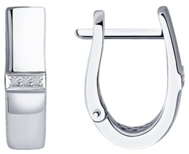 Серьги Diamant 52-220-01352-1 вес 2.16 г золото, бриллиант купить,347952