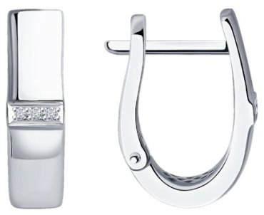 Серьги Diamant 52-220-01352-1 вес 2.16 г золото, бриллиант купить,347952