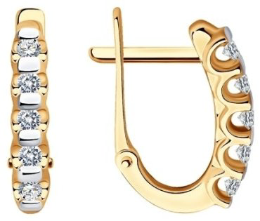 Серьги Diamant 51-220-01318-1 вес 2.54 г золото, бриллиант купить,512244