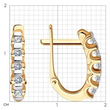 Серьги Diamant 51-220-01318-1 вес 2.54 г золото, бриллиант купить,512244