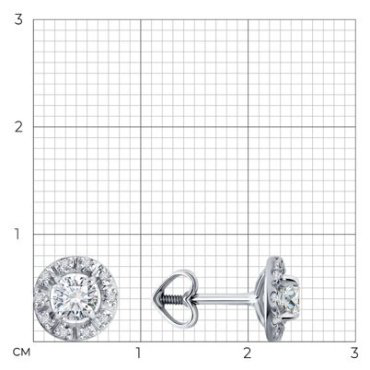 Пусеты Diamant 52-222-02422-1 вес 1.44 г золото, бриллиант купить,2063234