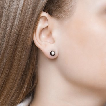 Серьги SOKOLOV 6025071 вес 1.49 г золото, керамика, бриллиант купить,302229