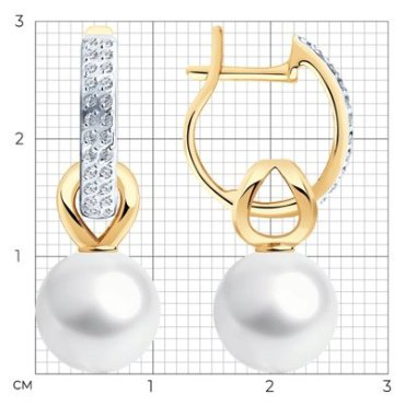 Серьги SOKOLOV 792239 вес 7.42 г золото, культивированный жемчуг, фианит - ForteMarket Серьги SOKOLOV 792239 вес 7.42 г золото, культивированный жемчуг, фианит купить,502165