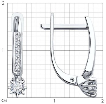 Серьги Diamant 52-220-01771-1 вес 2.04 г золото, бриллиант купить,506700
