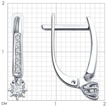 Серьги Diamant 52-220-01771-1 вес 2.04 г золото, бриллиант купить,506700
