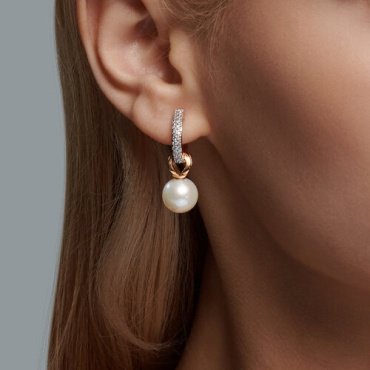 Серьги SOKOLOV 792239 вес 7.42 г золото, культивированный жемчуг, фианит - ForteMarket Серьги SOKOLOV 792239 вес 7.42 г золото, культивированный жемчуг, фианит купить,502165