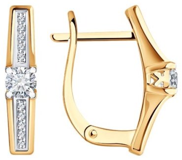 Серьги Diamant 51-220-01740-1 вес 3.14 г золото, бриллиант купить,1306422