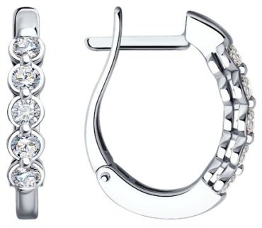 Серьги Diamant 52-220-01728-1 вес 2.78 г золото, бриллиант купить,NaN