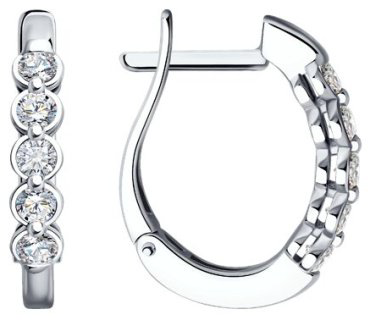 Серьги Diamant 52-220-01728-1 вес 2.78 г золото, бриллиант купить,NaN