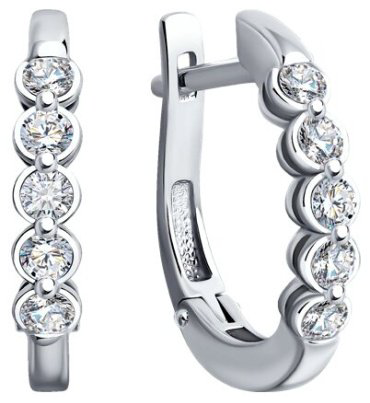 Серьги Diamant 52-220-01728-1 вес 2.78 г золото, бриллиант купить,NaN