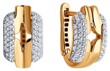 Серьги SOKOLOV 0200343 вес 3.78 г золото, фианит купить,439520