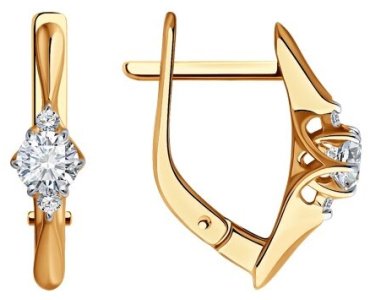 Серьги Diamant 51-220-01996-1 вес 2.31 г золото, бриллиант купить,1300927