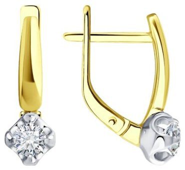 Серьги Diamant 53-220-01954-1 вес 2.86 г золото, бриллиант купить,1252734