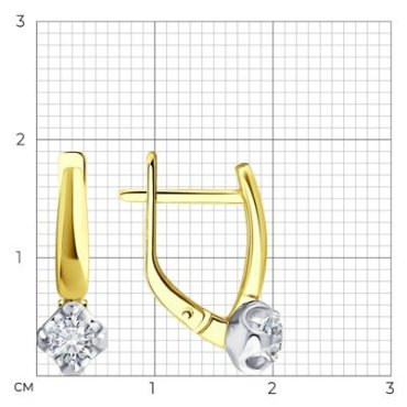 Серьги Diamant 53-220-01954-1 вес 2.86 г золото, бриллиант купить,1252734