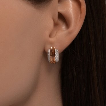 Серьги SOKOLOV 0200343 вес 3.78 г золото, фианит купить,439520