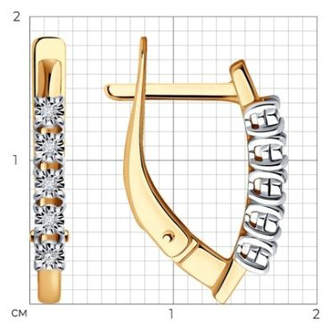 Серьги Diamant 51-220-01942-1 вес 2.32 г золото, бриллиант купить,342200
