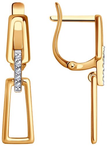 Серьги SOKOLOV 0200358 вес 2.29 г золото, фианит купить,262069