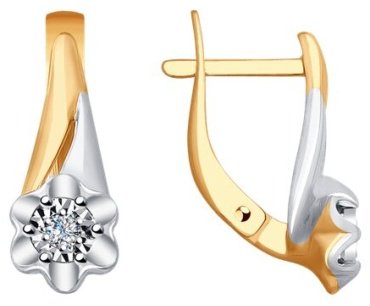 Серьги Diamant 51-220-00018-1 вес 3.12 г золото, бриллиант купить,366797