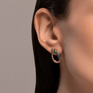 Серьги SOKOLOV 727170 вес 4.55 г золото, агат, корунд, фианит купить,342958