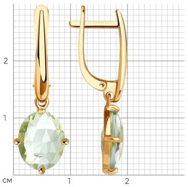 Серьги SOKOLOV 728232 вес 3.15 г золото, корунд купить,292050