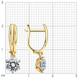 Серьги SOKOLOV 029973 вес 2.78 г золото, фианит