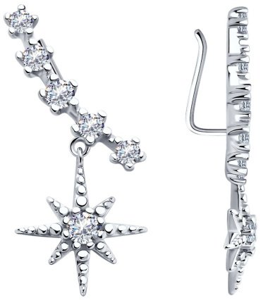Серьги SOKOLOV 94025933 вес 3.01 г серебро, фианит купить,16914