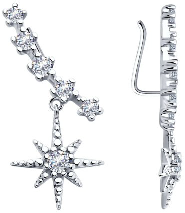 Серьги SOKOLOV 94025933 вес 3.01 г серебро, фианит купить,16914