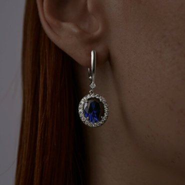 Серьги SOKOLOV 88020069 вес 6.84 г серебро, корунд, фианит купить,55699