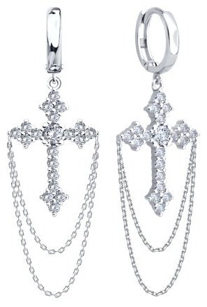 Серьги-цепочки SOKOLOV 94027066_s вес 5.53 г серебро, фианит купить,35910