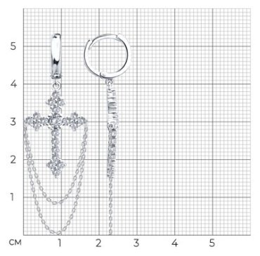 Серьги-цепочки SOKOLOV 94027066_s вес 5.53 г серебро, фианит купить,35910