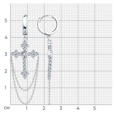 Серьги-цепочки SOKOLOV 94027066_s вес 5.53 г серебро, фианит купить,35910
