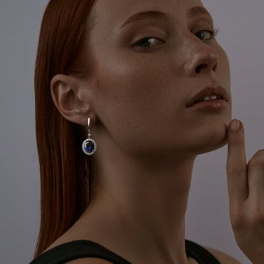Серьги SOKOLOV 88020069 вес 6.84 г серебро, корунд, фианит купить,55699