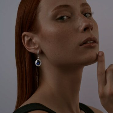 Серьги SOKOLOV 88020069 вес 6.84 г серебро, корунд, фианит купить,55699