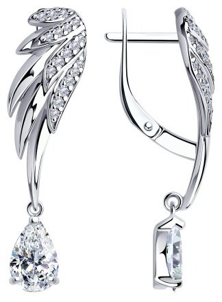 Серьги SOKOLOV 94025020 вес 4.36 г серебро, фианит купить,24582