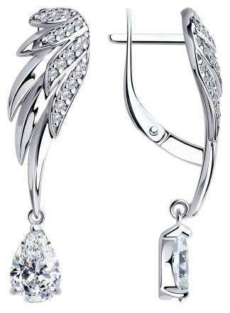 Серьги SOKOLOV 94025020 вес 4.36 г серебро, фианит купить,24582
