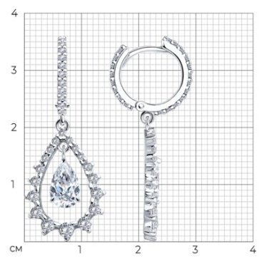 Серьги SOKOLOV 94026554 вес 5.24 г серебро, фианит купить,24499