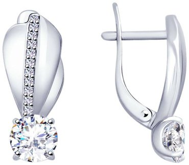 Серьги Diamant 94-120-01222-1 вес 3.35 г серебро, фианит купить,25650