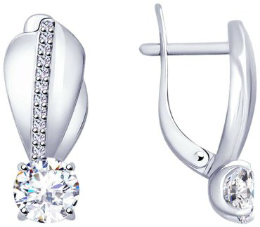 Серьги Diamant 94-120-01222-1 вес 3.35 г серебро, фианит купить,25650