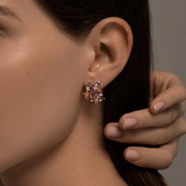Серьги Diamant 93-320-02061-2_s вес 3.69 г серебро, аметист, фианит купить,36936