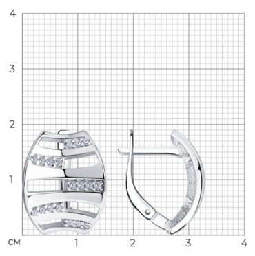 Серьги SOKOLOV 94024204 вес 5.22 г серебро, фианит купить,41293