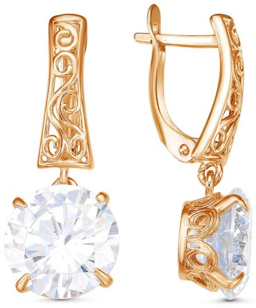 Серьги Красная пресня 3387799 вес 8.7 г серебро, фианит купить,35910