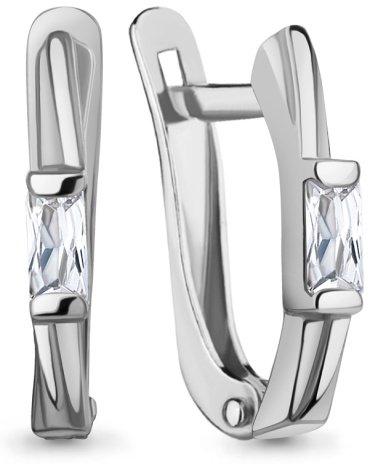Серьги AQUAMARINE 400221_a вес 1.7 г серебро, фианит купить,16483