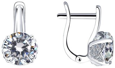 Серьги SOKOLOV 94023499 вес 2.91 г серебро, фианит купить,20520