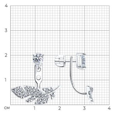 Серьги SOKOLOV 94026439 вес 3.6 г серебро, фианит купить,21299