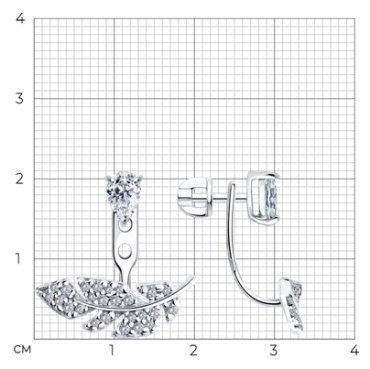 Серьги SOKOLOV 94026439 вес 3.6 г серебро, фианит купить,21299