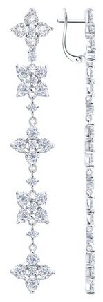 Серьги-цепочки SOKOLOV 94027035_s вес 11.76 г серебро, фианит купить,47196