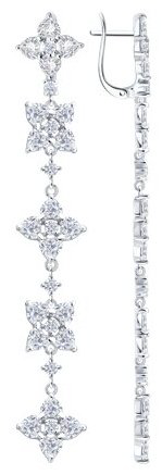 Серьги-цепочки SOKOLOV 94027035_s вес 11.76 г серебро, фианит купить,47196